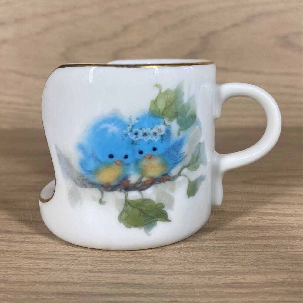 Vintage Designers Collection Bluebird Fine Porcelain Candle Holder Japan